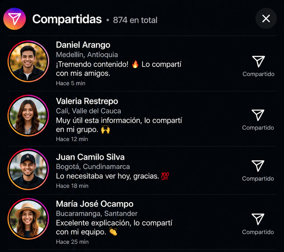 Comprar Compartidas Instagram Colombia